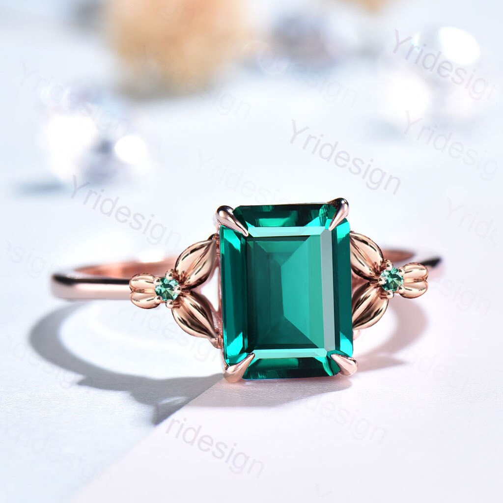 Shimmer Emerald Ring in 20K Peach Gold – Reinstein Ross